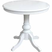 Table ronde 80 cm laquée blanc