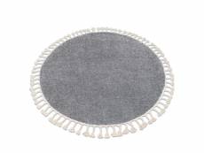 Tapis berber 9000 cercle gris franges berbère marocain shaggy cercle 160 cm