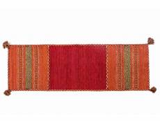Tapis moderne kansas, style kilim, 100% coton, rouge, 200x60cm 8052773468602