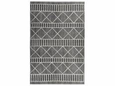 Tapis outdoor/ indoor - motif géométrique - tissé - noir 80x165 cm
