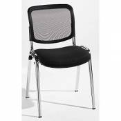 Topstar Chaise rembourrée empilable - avec dossier à résille - noir, lot de 4 - chaise chaise empilable chaise empilable rembourrée chaises chaises em