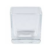 Vase Cube 10x10x10 Cm Verre Cristal Bougies Porta Fiori
