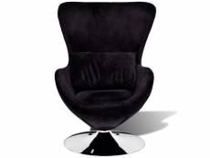 Vidaxl fauteuil en forme d’œuf noir 241178