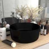 Vidaxl - Lavabo rond de luxe Noir mat 40x15 cm Céramique
