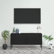 Vidaxl - Meuble tv Noir 105x35x50 cm Acier
