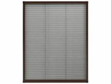 Vidaxl moustiquaire plissée pour fenêtre aluminium marron 60x80 cm 148653