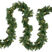 Vingo - Guirlande de Noël avec Lumières, 5M Artificielle Pré-éclairée avec Boules de Fleurs, Décorations pour Intérieur ou Extérieur Cheminée