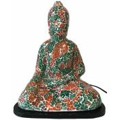 Zen Et Ethnique - Lampe en verre Bouddha méditant - Orange et Vert