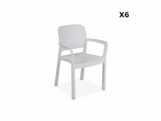 6 fauteuils de jardin en résine plastique imitation