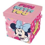 Arditex - Tabouret de Rangement cube Disney - Minnie