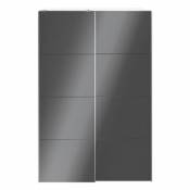 Armoire penderie portes coulissantes blanches et anthracite