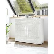 Azura Home Design - Buffet haut mirel 2 portes en Blanc