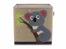 Boîte de rangement en tissu pour enfant "koala" sur fond foncé, compatible ikea kallax lifeney ref. 833371 833371