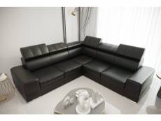 Canapé d'angle convertible en cuir royal max 280 x 280 cm en plusieurs couleurs - couleur: noir Azura-44789_20699