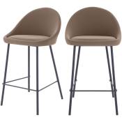 Chaise de bar mi-hauteur Misty marron 65cm (lot de 2) - Marron