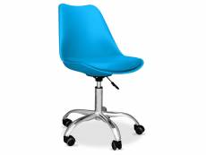 Chaise de bureau à roulettes - chaise de bureau pivotante - tulip turquoise
