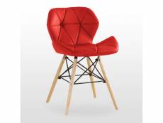Chaise design en simili cuir rouge - cecilia eiffel