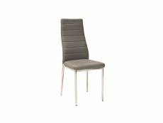 Chaise moderne - h261 - 40 x 38 x 96 cm - cadre chromé - gris