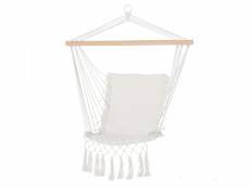 Chaise suspendue chaise hamac de voyage portable assise dossier rembourrés macramé coton polyester beige