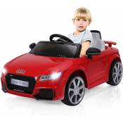 Costway - Audi Voiture Electrique Audi ttrs 12V pour Enfants Max. 5 Km/h, Double Porte avec Télécommande 2.4G,2 Moteurs , MP3, Lumières led Rouge