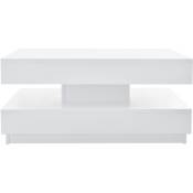 [en.casa] - Table basse canapé office moderne conception pivotant plancher différentes couleurs Couleur : Blanc