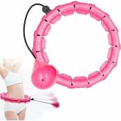 Ensoleille - Hula Hoop avec cerceau à rotation automatique Détachable 24 nœuds Poids réglable Balle à rotation automatique Abdomen Fitness Massage de