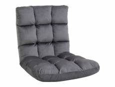 Fauteuil convertible fauteuil paresseux grand confort inclinaison dossier multipositions 90°-180° flanelle polyester capitonné gris foncé