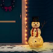 Figurine de bonhomme de neige de Noël à LED Tissu