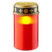 Goobay - Bougie Funéraire led, rouge - avec effet scintillant réaliste, blanc chaud (3000 k), alimenté par piles (2x aa), pour usage intérieur et