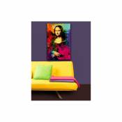 Homemania HOMEMANIA Tableau Murale - Gioconda avec des Taches de Couleur - pour Séjour, Chambre - Multicolore, 45 x 3 x 70 cm