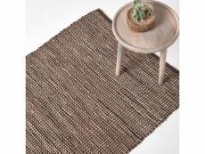 Homescapes tapis cuir madras coloris marron 150 x 240