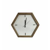 Horloge hexagonale blanche en bois recyclé - chalet