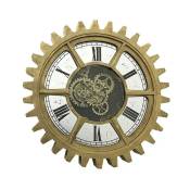 Horloge Murale Geante Engrenages Mobiles, 66cm Pendule
