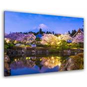 Hxadeco - Tableau paysage mt fuji et temples au printemps