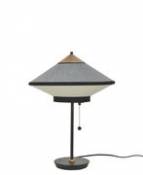 Lampe de table Cymbal / Ø 35 cm - Velours - Forestier bleu en tissu