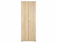 List - armoire 2 portes 6 compartiments aspect bois
