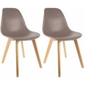 Melya - Lot de 2 Chaises Scandinaves Taupe - Taupe