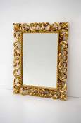 Miroir rectangulaire cadre baroque couleur or 76 x