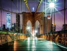 Papier peint new york brooklyn bridge neon 360x270