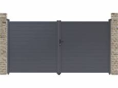 Portail aluminium "marc" - 349.5 x 180.9 cm - gris