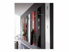 Porte manteau mural laque design rouge noir blanc alti - couleurs: noir 149