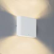 QAZQA batt - LED Applique murale - 2 lumière - H 90 mm - Blanc - Moderne - éclairage extérieur - Blanc