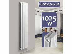 Radiateur chauffage centrale pour salle de bain salon cuisine couloir chambre à coucher panneau double 160 x 30,4 cm blanc helloshop26 01_0000218