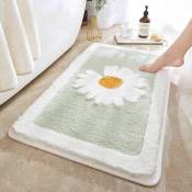 Shining House - Tapis de bain absorbant marguerite, tapis de bain moelleux en polyester, tapis de douche absorbant, lavable en machine, 45x65cm