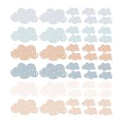Stickers muraux en vinyle petits nuages bleu et beige