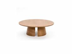 Table basse ronde bois - teulat cep - l 110 x l 110 x h 36.5 cm - neuf