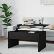 Table basse Table d'appoint pour Salon Chambre - Noir 80x50,5x41,5 cm Bois d'ingénierie BV417094