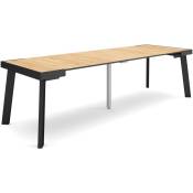 Table console extensible, Console meuble, 260, Pour 12 personnes, Pieds en bois, Style moderne, Chêne - Skraut Home