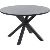 Table de Jardin Moderne 120 cm avec Aluminium et Verre Gris et Noir Maletto - Gris