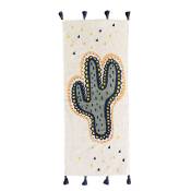 Tapis coton imprimé blanc cactus 50x120cm